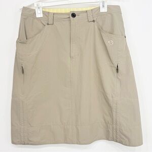 Mountain Hardware Tan Nylon Athleisure Performance Wear Quick Dry Midi Skirt